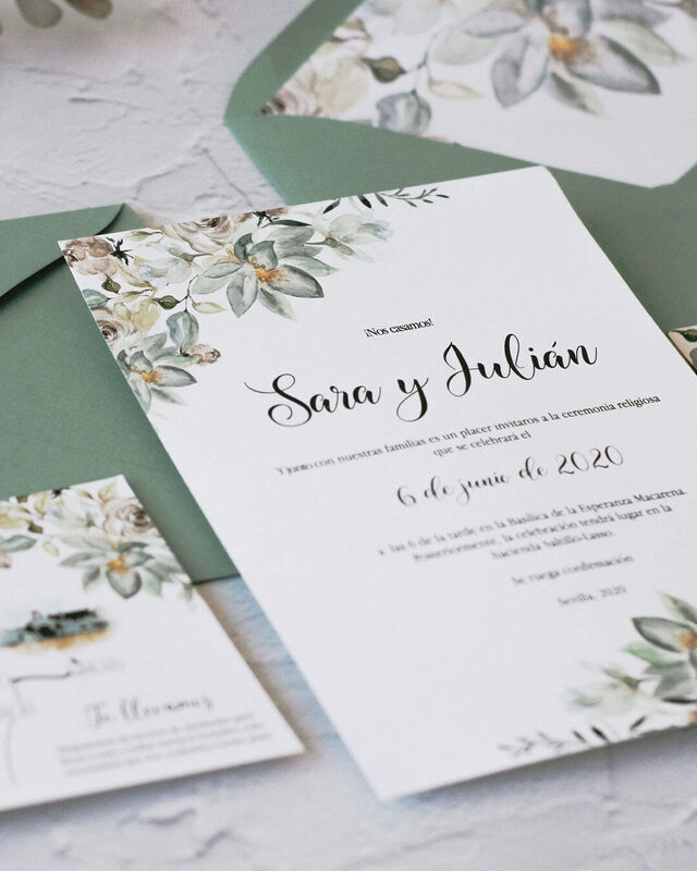 Sobres de colores para las invitaciones de boda