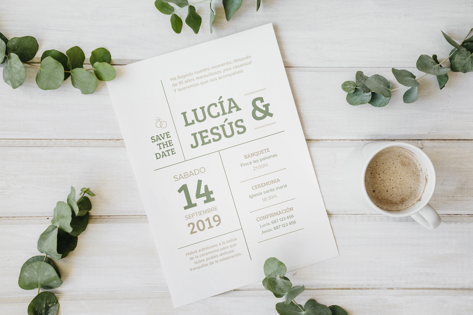 Invitaciones de boda minimal